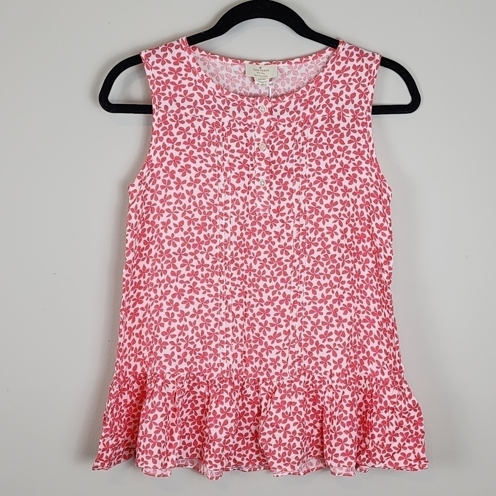 Kate Spade size 14 Girls' pleated top Jungle Vine New
